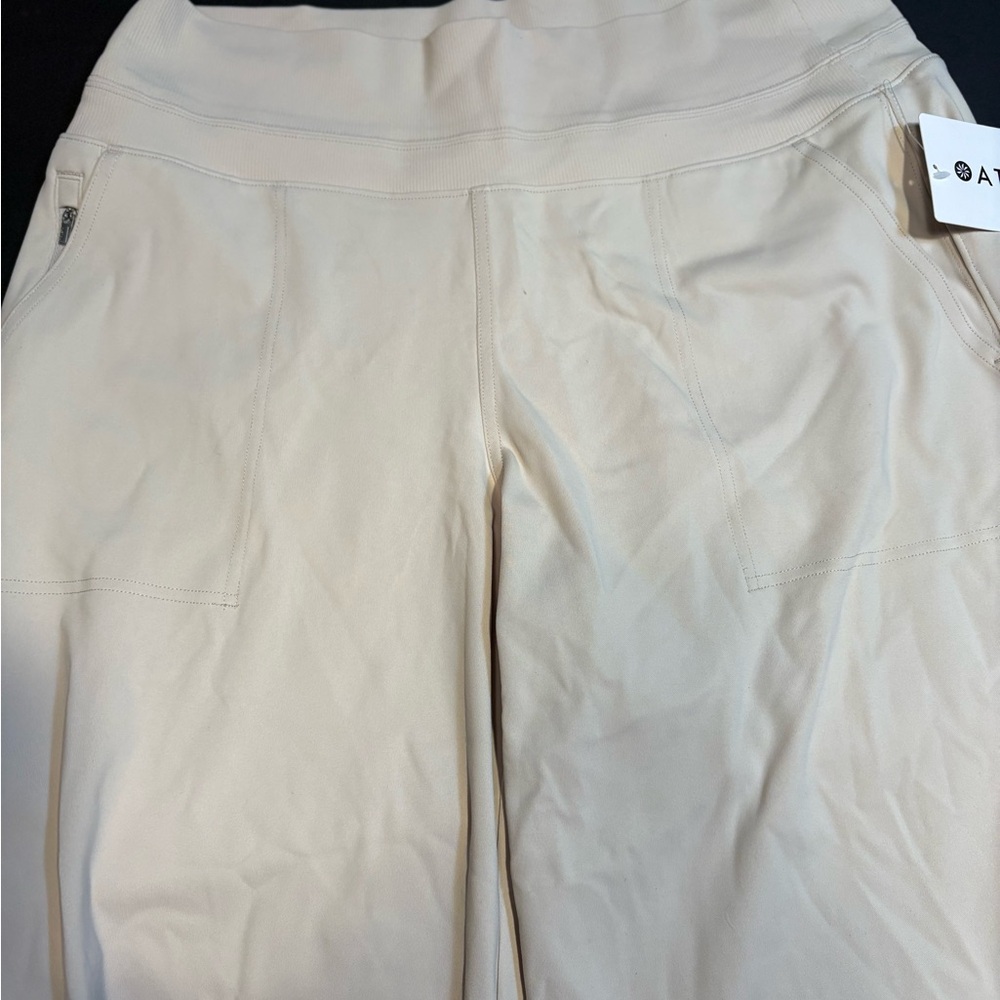 Athleta Venice Wide Leg  cream biege pants women’s large - Picture 14 of 14